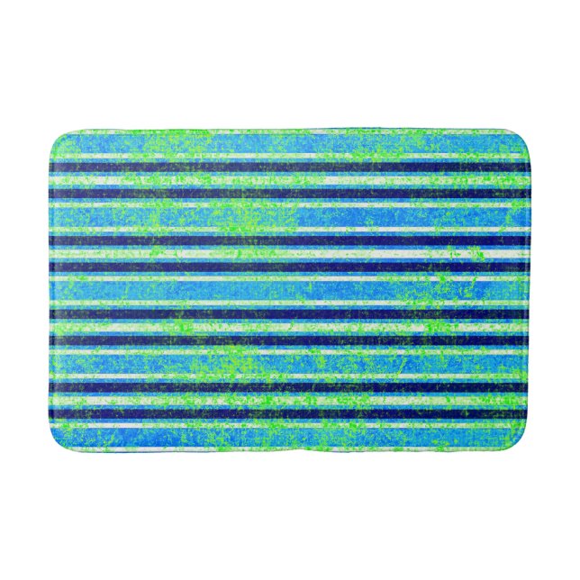 Beach Batik Stripes  Bath Mat (Front)