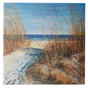 Beach Beautiful Sand Dunes Painting Tile