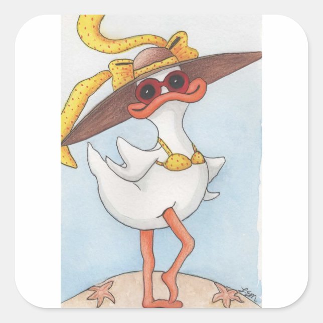 Beach Beauty Square Sticker (Front)