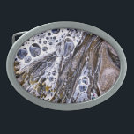BEACH BELT BUCKLE<br><div class="desc">A photographic design of sea water, seaweed and sand.</div>