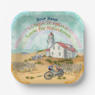 Beach Bike Lighthouse  Paper Plate