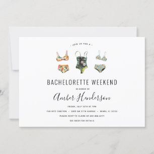 Beach Bikini Bachelorette Itinerary Invitation