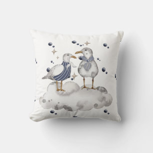 Beach Birds Throw Pillow