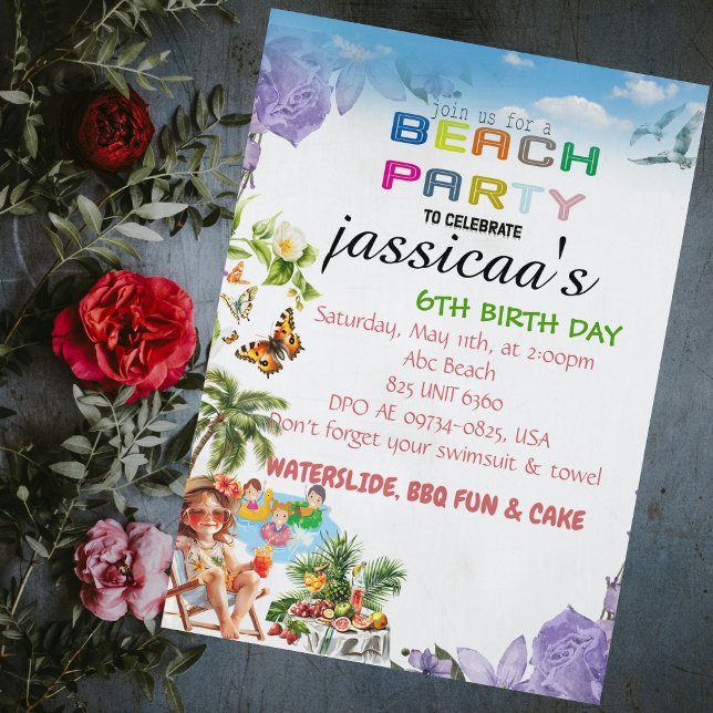 BEACH BIRTH DAY PARTY INVITATION (Creator Uploaded)