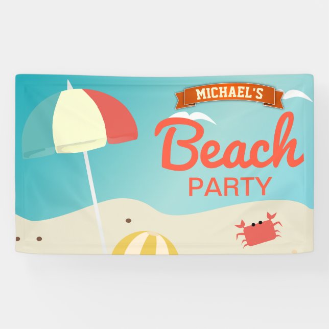 Beach Birthday Party Banner (Horizontal)