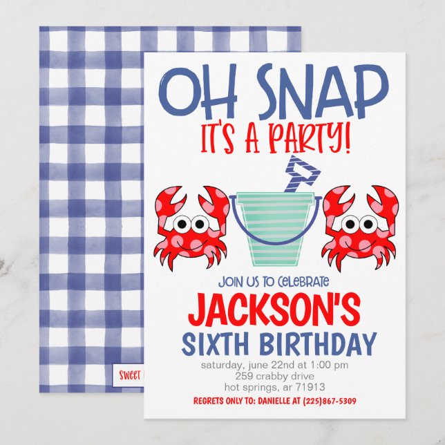 Beach Birthday Party Invitation (Devant / Derrière)