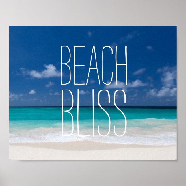Beach Bliss Caribbean Tropical Paradise Poster (Front)