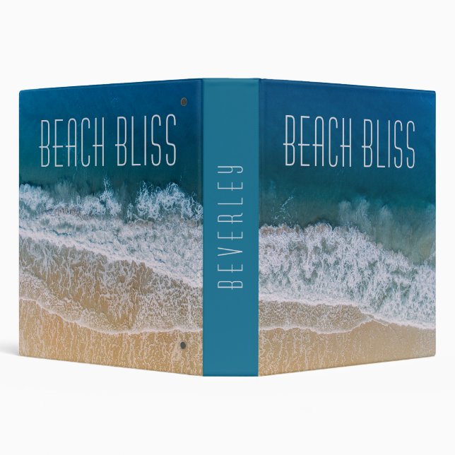 Beach Bliss Tropical Dream Palm Coast Custom Name Binder (Background)