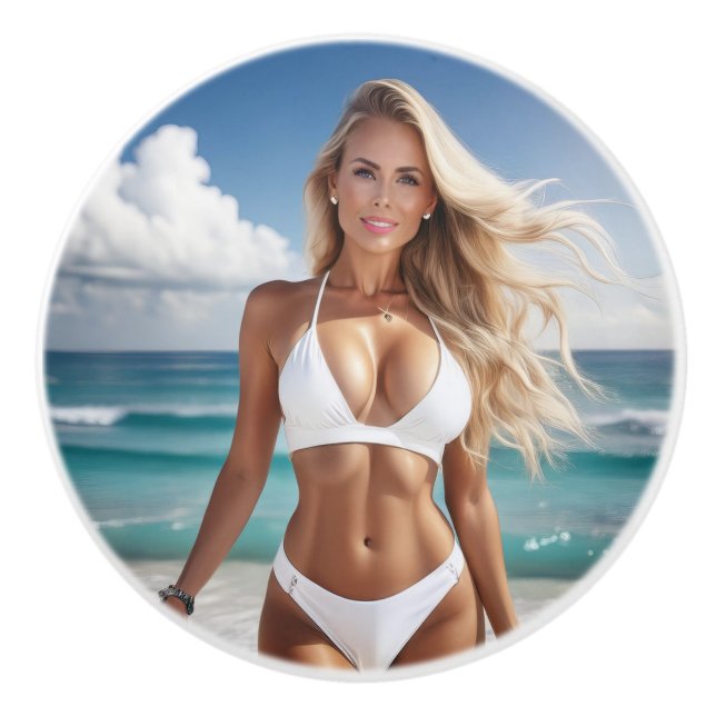 beach blonde ceramic knob (Front)