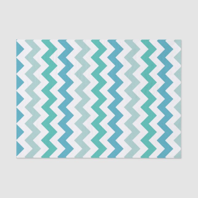 Beach Blue Chevron Pattern Tissue Paper (Front)