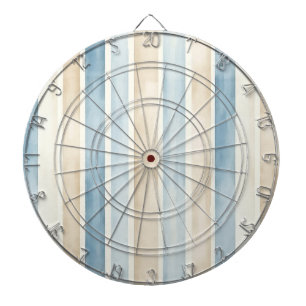 Beach Blue Cream Stripes Bridal Shower Dartboard