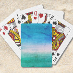 Beach Blue Green Distressed Watercolor Playing Cards<br><div class="desc">This beachy, tropical design is in weathered, watercolor blue and green. Click the customize button for more flexibility in adjusting the graphic or adding your own personal text. Variations of this design as well as coordinating products are available in our shop, zazzle.com/store/doodlelulu. Contact us if you need this design applied...</div>