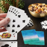Beach Blue Green Distressed Watercolor Playing Cards<br><div class="desc">This beachy, tropical design is in weathered, watercolor blue and green. Click the customize button for more flexibility in adjusting the graphic or adding your own personal text. Variations of this design as well as coordinating products are available in our shop, zazzle.com/store/doodlelulu. Contact us if you need this design applied...</div>