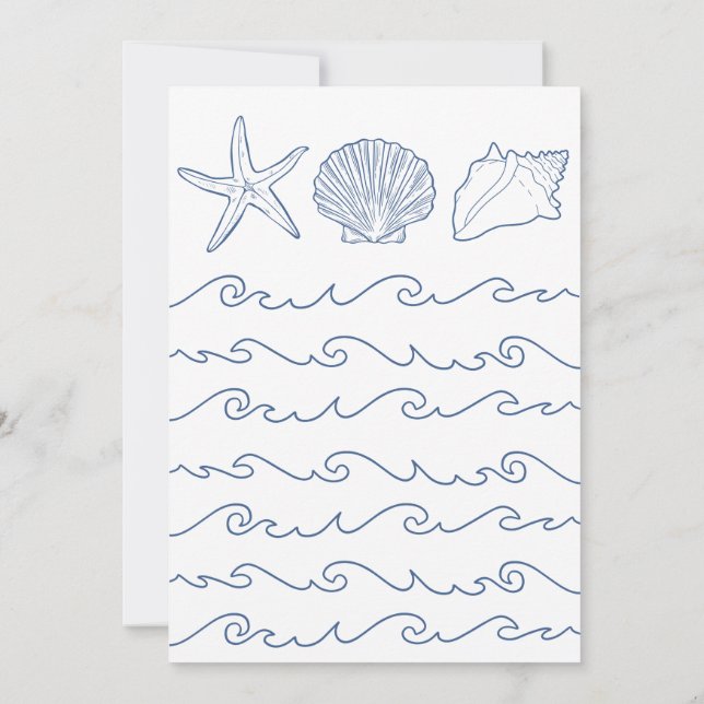 Beach Blue Ocean Baby Boy Shower Invitation (Back)