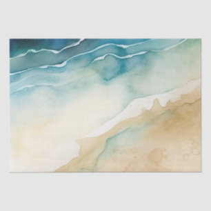Beach Blue Ocean Sand Wedding Tissue Paper