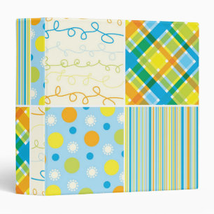 Beach Blue Plaid Stripes Squares Pattern Binder