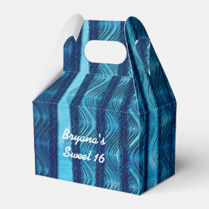 Beach Blue Retro Waves Vintage Party Favour Boxes