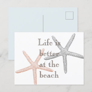 Beach Blue Starfish  Postcard