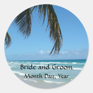 Beach - Blue Water and White Sand Classic Round Sticker