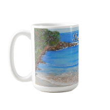 Beach Blue Waves Acrylic Painting Coffee Mug