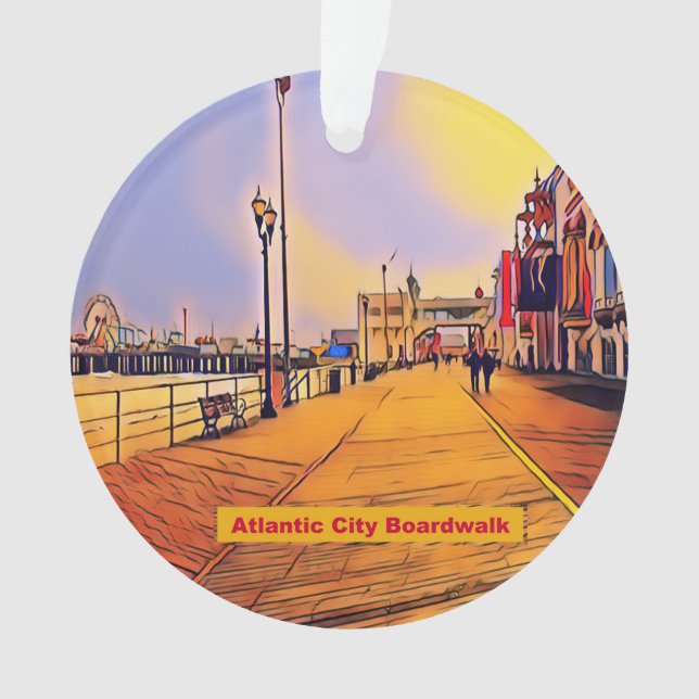 Beach Boardwalk Pop Art Ornament (Front)