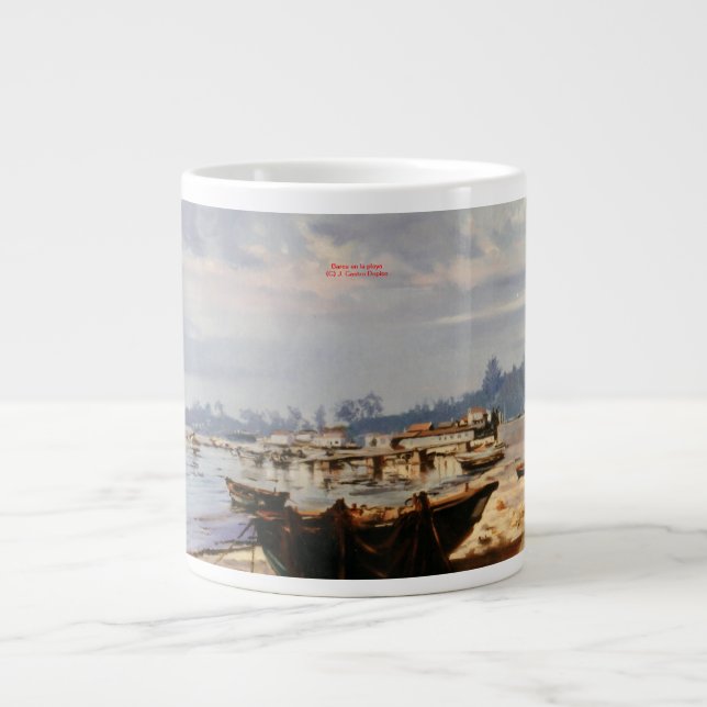 Beach boat large coffee mug (Front)