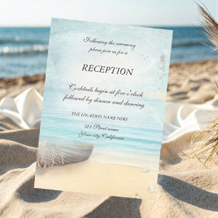 Beach Boat Lighthouse Reception Invitation