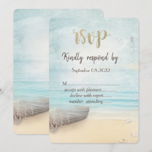 Beach Boat Lighthouse RSVP Invitation