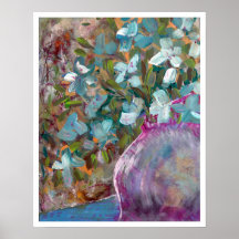 "Beach Body" Impressionist Floral Painting Print 