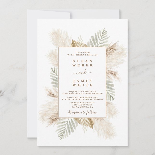 Beach Boho faire-part de mariage (Devant)