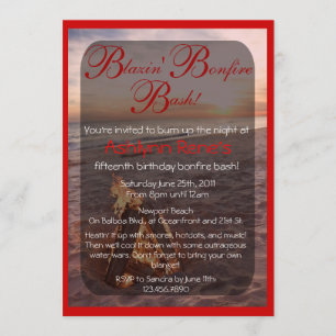 Beach Bonfire Invitation