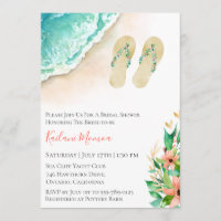 Beach Botanical Flip Flops Bridal Shower