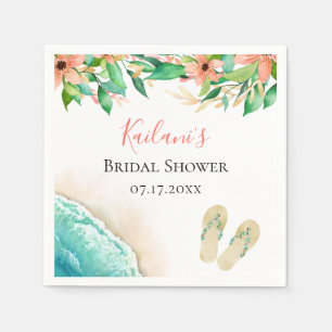Beach Botanical Personalized Napkin