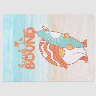 Beach Bound Gnome Decoupage Tissue Paper