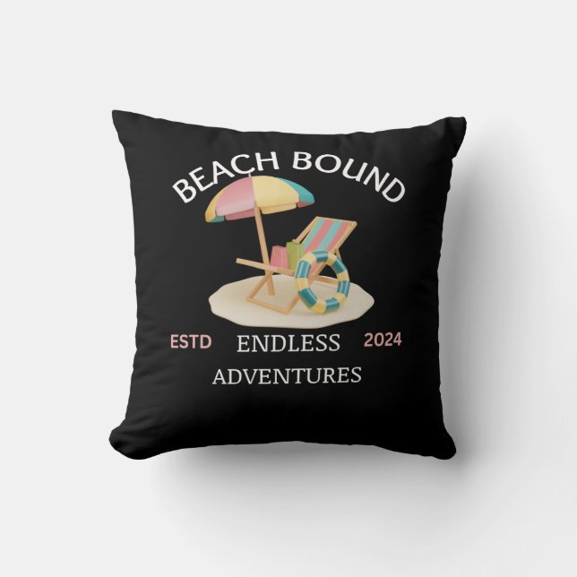 Beach Bound Throw Pillow (Front)
