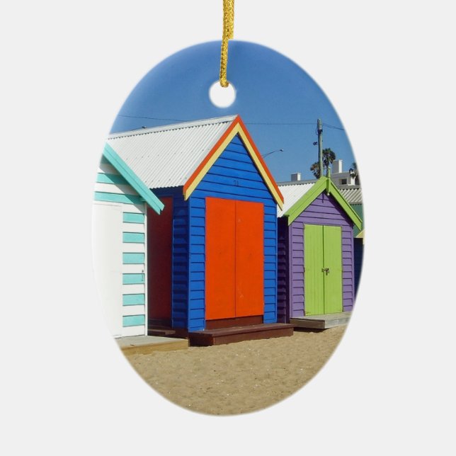 Beach Box Hut Melbourne Australia Ceramic Ornament (Front)