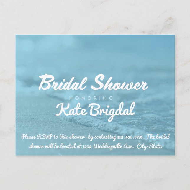 Beach Bridal Shower Invitation Postcard (Front)