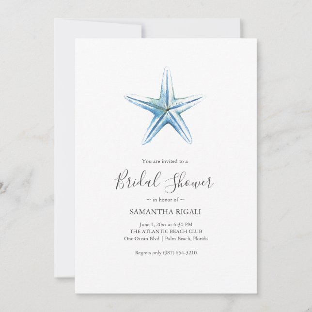 Beach Bridal Shower Invitations (Devant)