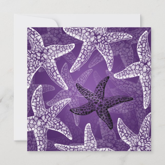 Beach Bridal Shower Starfish Purple Invitation (Front)