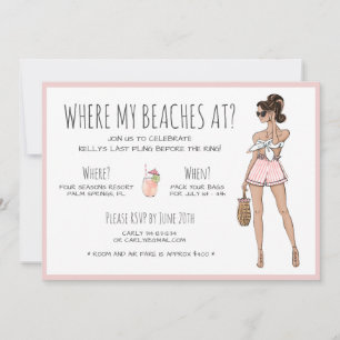 Beach Bride Bachelorette Party Weekend Itinerary Invitation