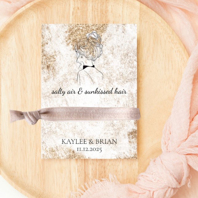 Beach Bridesmaid Hair Tie Scrunchie Holder  Enclosure Card (Creator Uploaded)