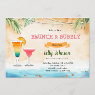 Beach brunch bubbly invitation