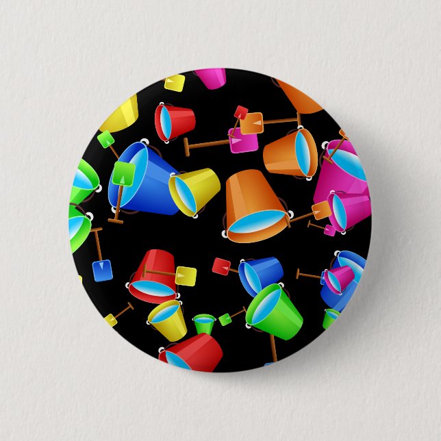 Beach Bucket Wallpaper 2 Inch Round Button (Front)
