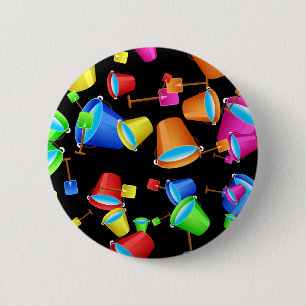 Beach Bucket Wallpaper 2 Inch Round Button