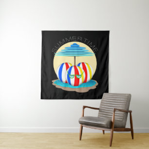 Beach Buddies Beat the Heat: Sun's Out, Fins Out! Tapestry