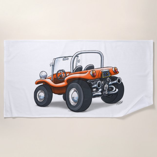 beach buggy (orange opentop) towel (Front)