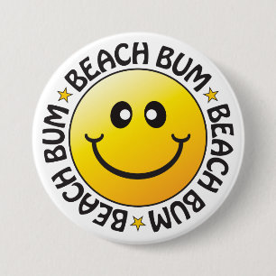Beach Bum Badge 3 Inch Round Button