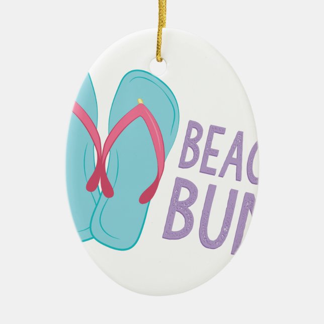 Beach Bum Ceramic Ornament (Front)