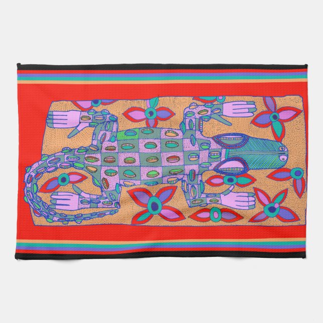 Beach Bum Croc Kitchen Towel (Horizontal)