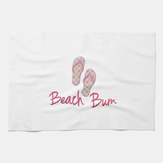 Beach bum flip flop design! kitchen towel (Horizontal)